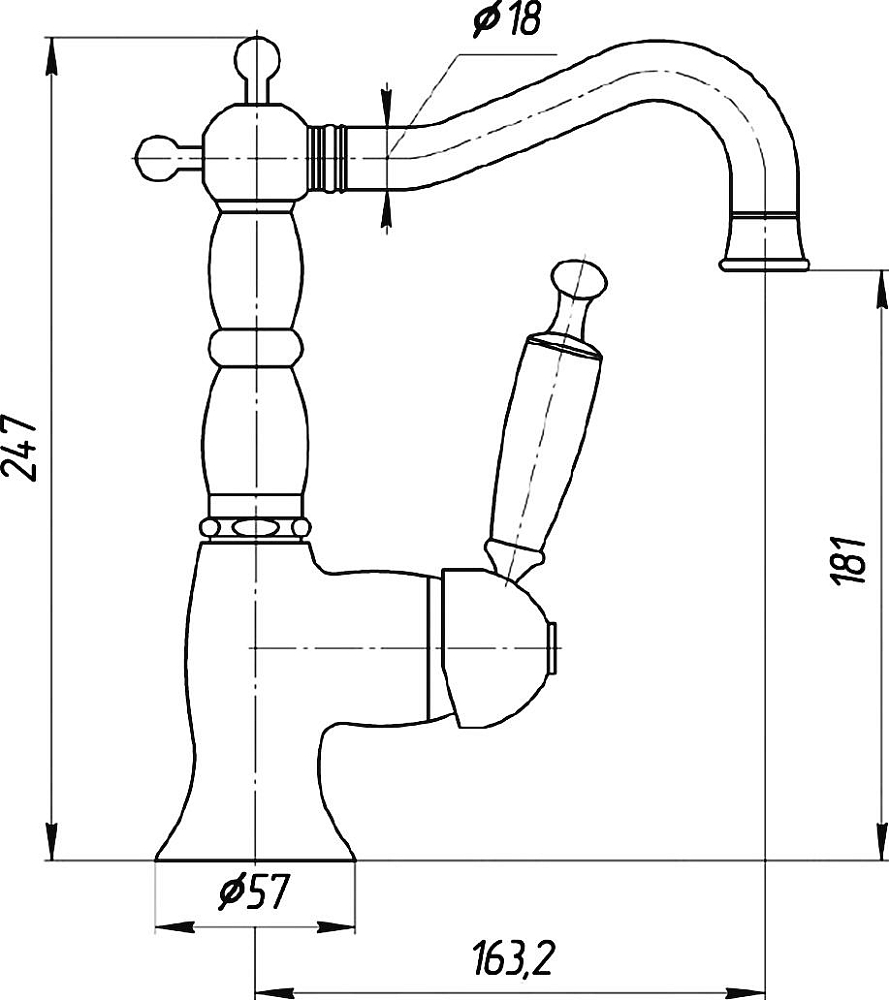 Смеситель Migliore Oxford ML.OXF-6313 Bi Br для раковины