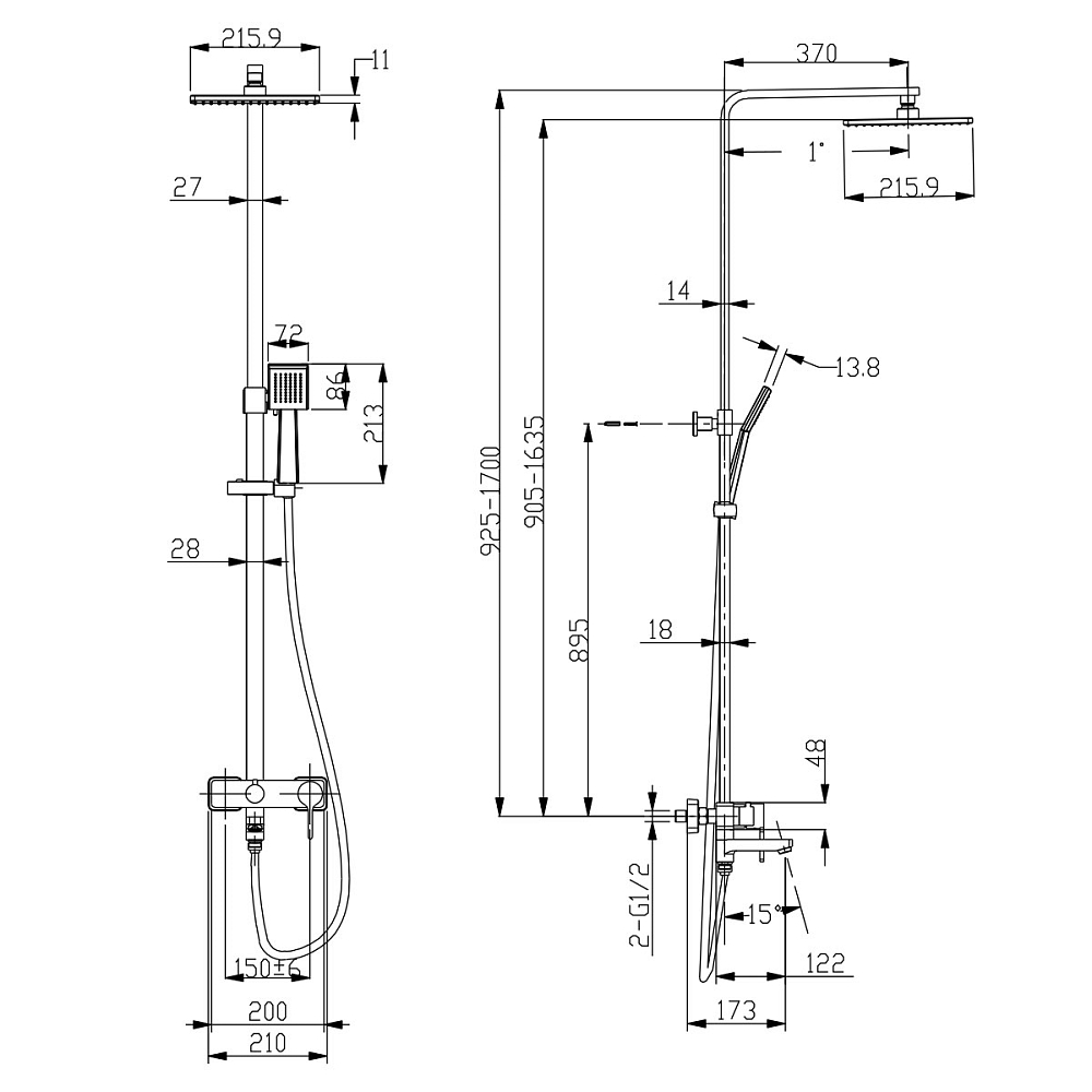 Душевая стойка Lemark Tropic LM7004C хром