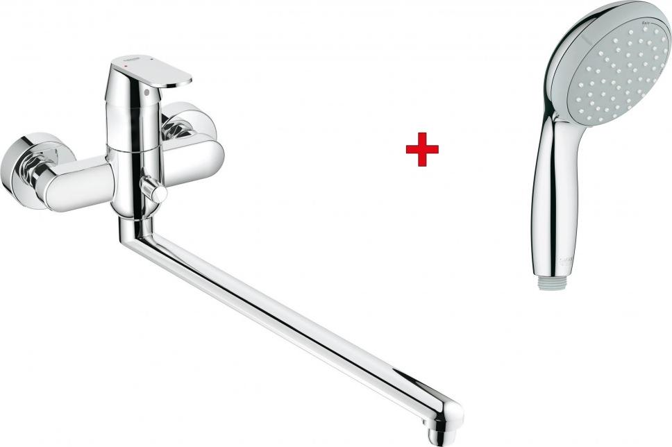 Комплект для ванной Смеситель Grohe Eurosmart Cosmopolitan 32847000 универсальный + Душевая лейка Grohe Tempesta New 100 27597000