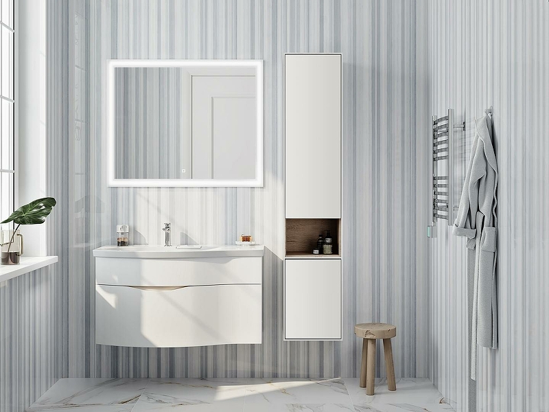 Шкаф пенал Kerama Marazzi Plaza Modern 35 R PLB.M.170\WHT подвесной белый глянцевый