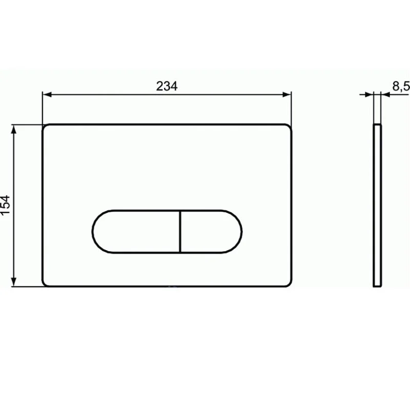 Инсталляция Ideal Standard Prosys Eco Frame M, E233267 для унитаза, узкая, с черной клавишей R0115A6 и шумоизоляцией, комплект