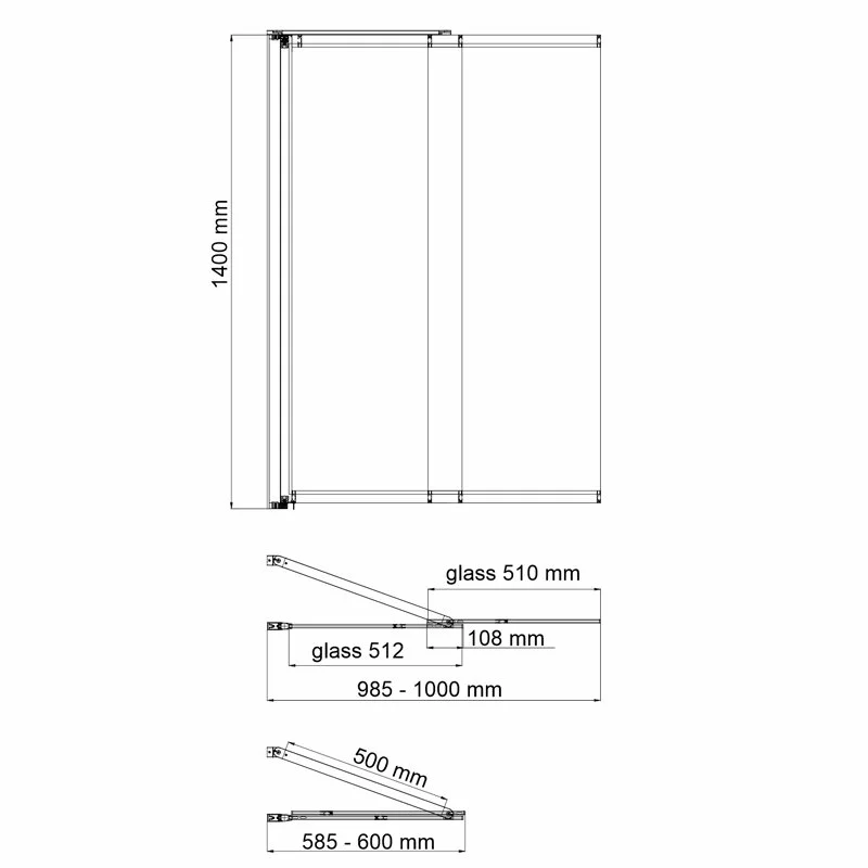 Шторка на ванну WasserKRAFT Main 41S 41S02-100R Matt glass Fixed