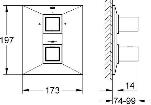 Кнопка смыва Grohe Skate Cosmopolitan 37535A00 тёмный графит, глянец