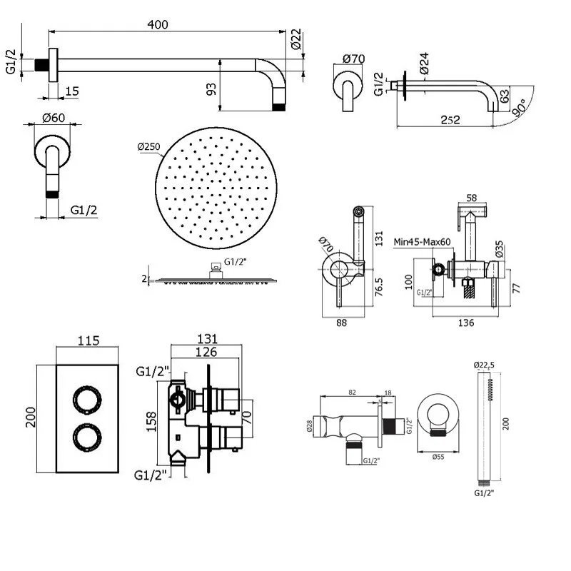 Душевая система Plumberia Selection Ixo KITZXOT19QCR260 хром