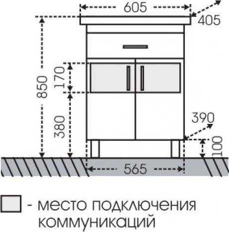 Тумба под раковину СанТа Дублин 223003 56.5 см белый