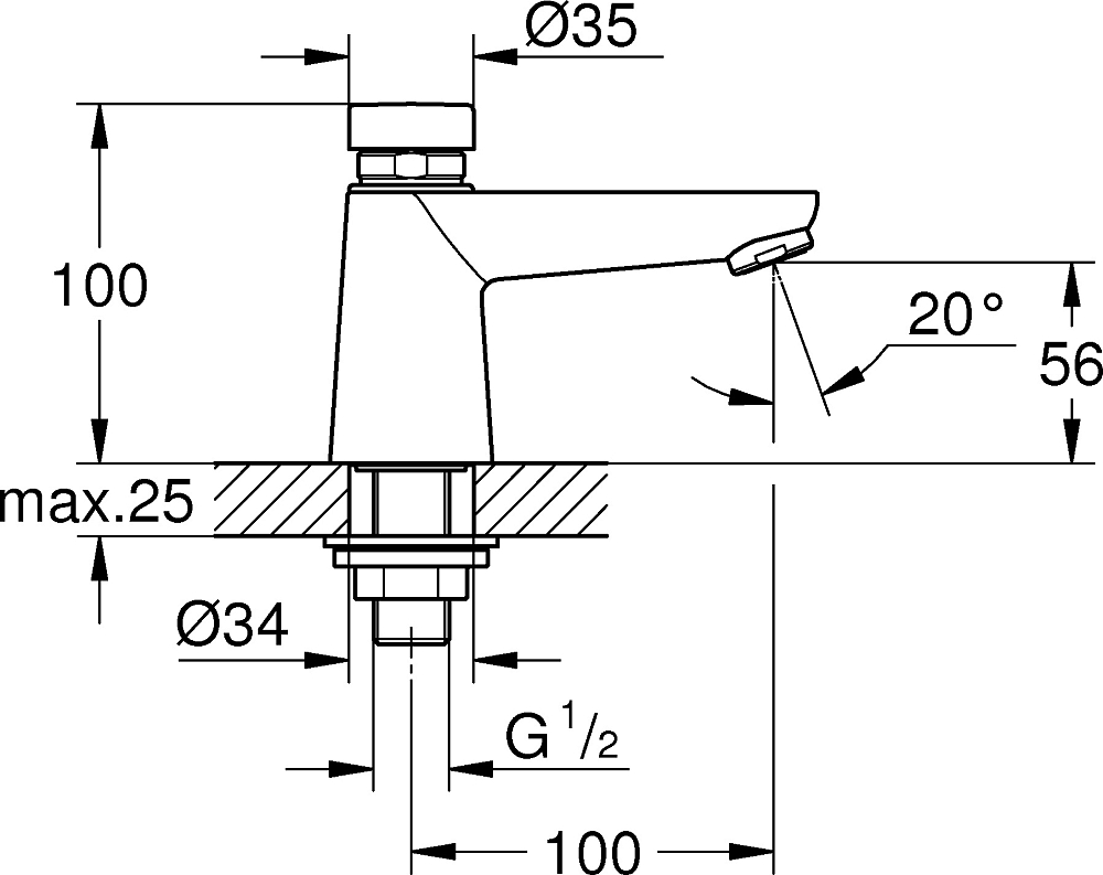 Кран Grohe Euroeco Cosmopolitan T 36265000