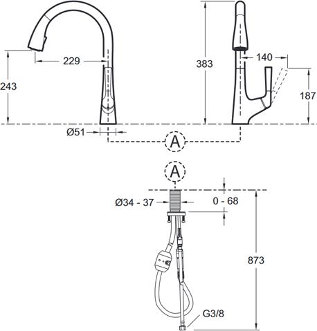 Смеситель для кухни Jacob Delafon Malleco E562-CP