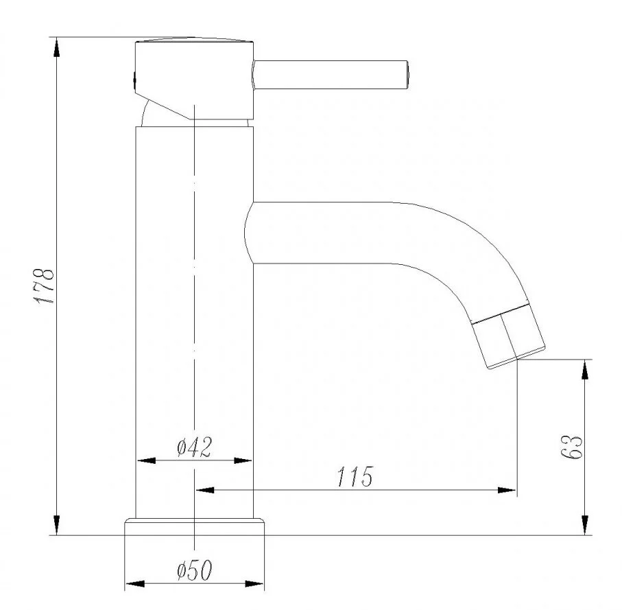 Смеситель для раковины Abber Wasser Kreis AF8110B черный