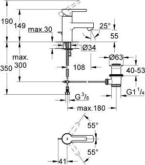 Смеситель для раковины Grohe Lineare 32114000