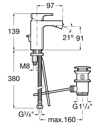 Смеситель для биде Roca L90 5A6001C00