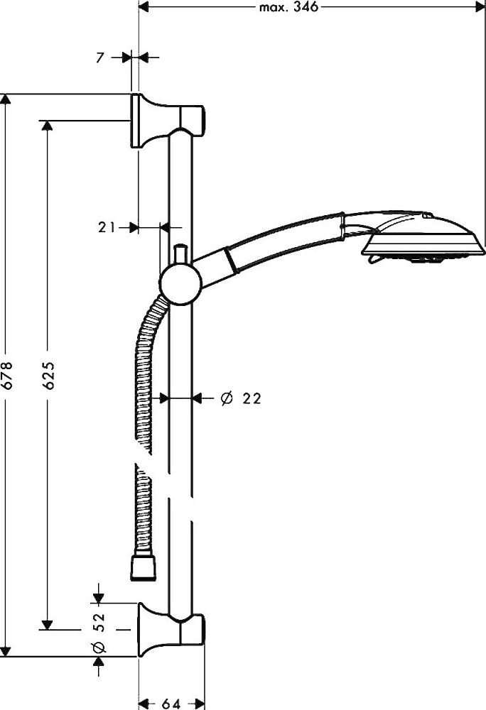 Душевой гарнитур Hansgrohe Raindance Classic 100 AIR 3 jet 27843000 Unica Classic