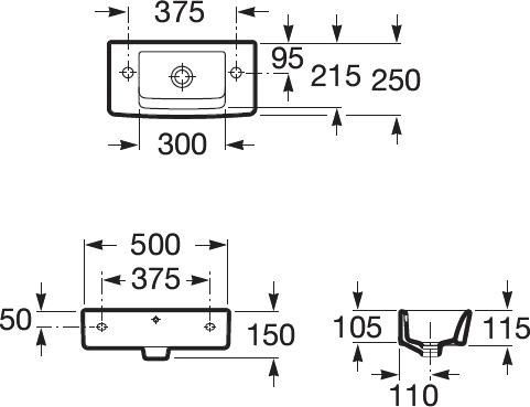 Раковина 50 см Roca Hall 327883000