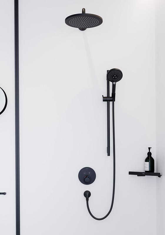 Термостатический смеситель для душа Hansgrohe ShowerSelect S 15743670, черный матовый