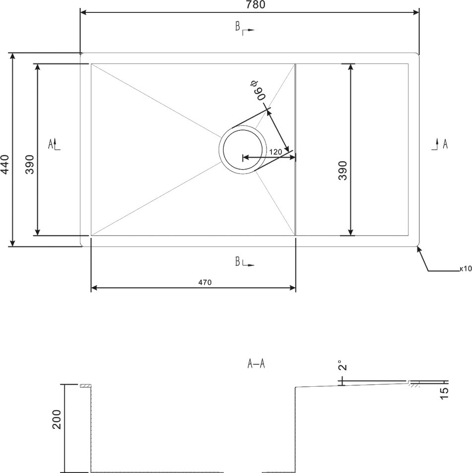 Кухонная мойка Zorg Inox X-7844, сталь