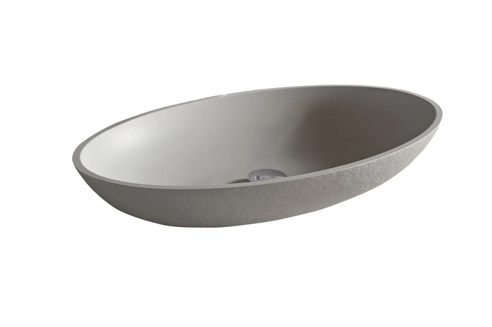 Раковина накладная Acquabella Lavabo LAVABO_ON-TOP_OVAL_SLATE_MARFIL серый 28590₽