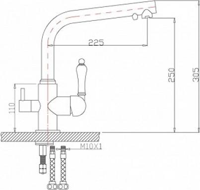 Смеситель Zorg Sanitary ZR 313 YF-PVD-BR для кухонной мойки