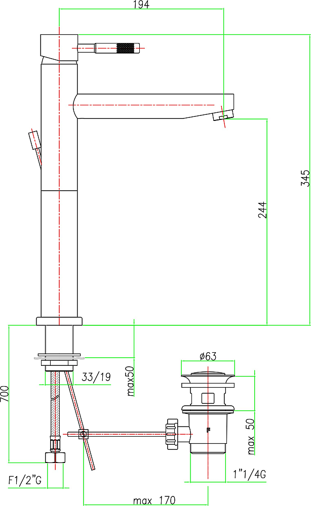 Смеситель Fiore Xenon 44CR5273 для раковины