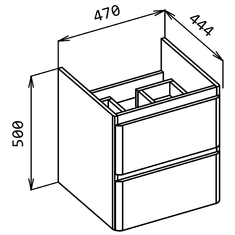 Тумба под раковину BelBagno ALBANO-CER-500-2C-SO-BL 50 см, Bianco Lucido