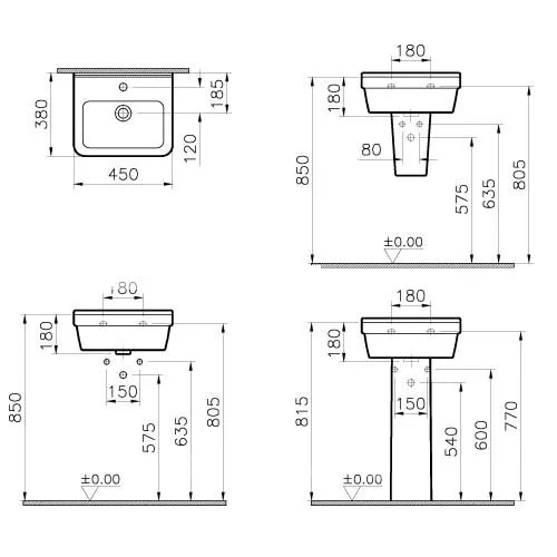 Раковина VitrA S50 5308B003-0001 белый