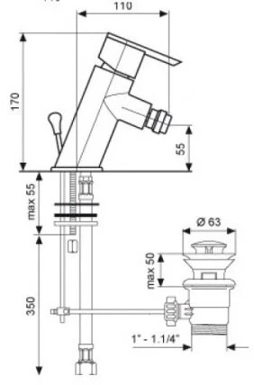 Смеситель для биде Emmevi Elly 41004CR хром