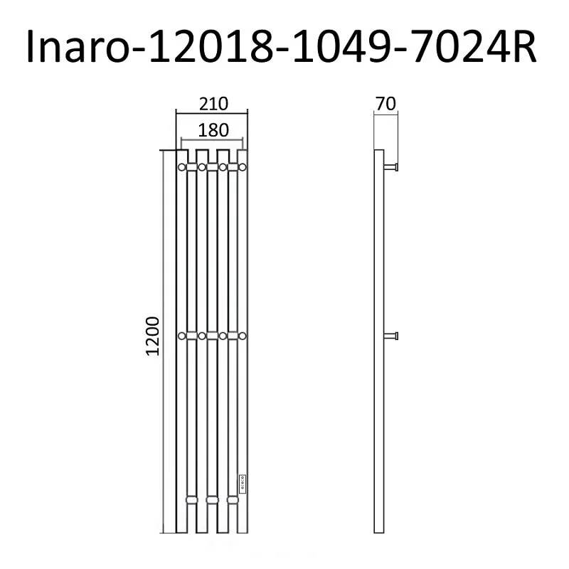 Полотенцесушитель электрический Маргроид Инаро Inaro-12018-1049-7024R серый