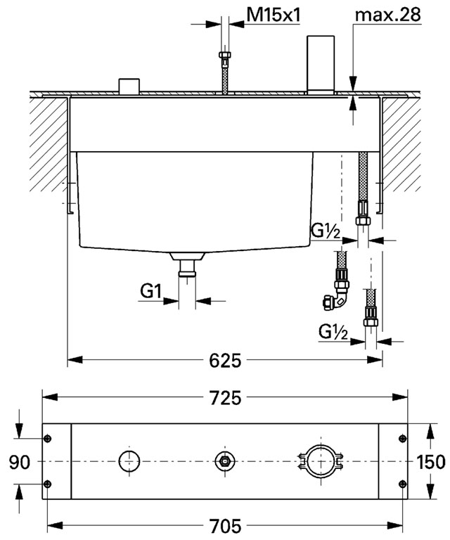 Скрытая монтажная часть Grohe 33340000