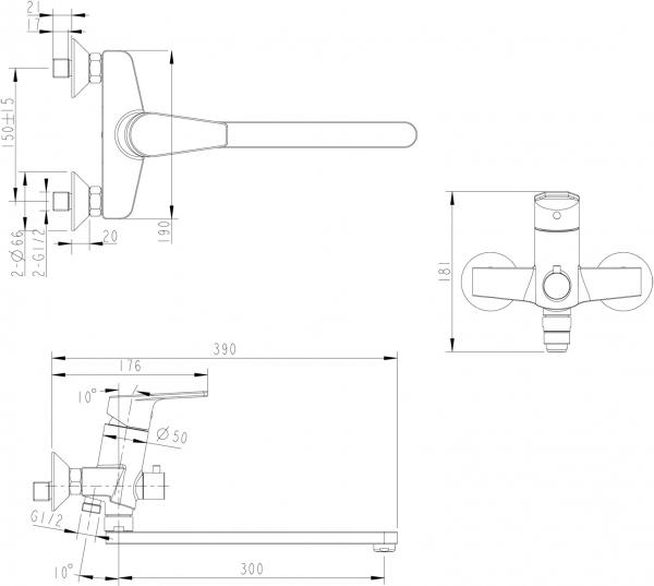 Смеситель Bravat Line F65299C-1L для ванны