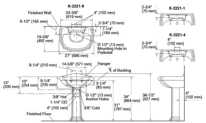 Раковина Kohler Artist Edition English Trellis K-14192-FL-0 белый