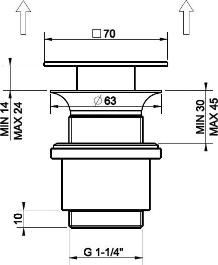 Донный клапан для раковины Gessi Technical Accessories 29079#031, хром