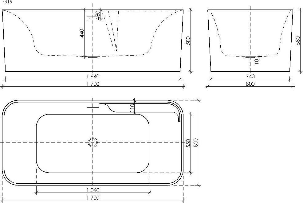 Акриловая ванна Sancos Sigma 170x80 FB15, белый