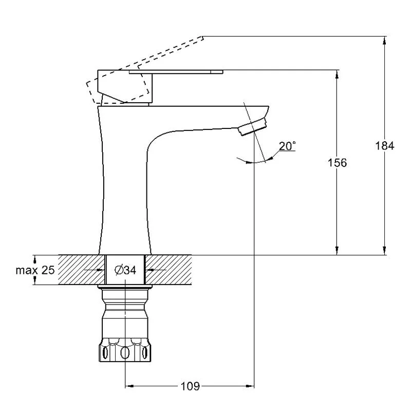 Смеситель для раковины Solone Jat JAT1-A094 серый