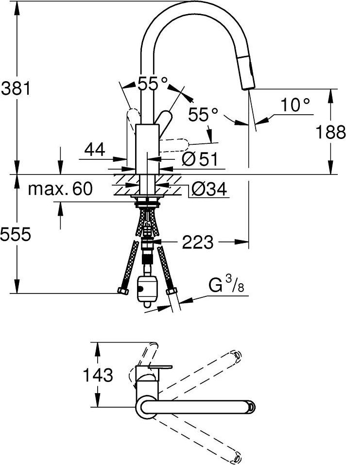 Смеситель для мойки Grohe Eurostyle Cosmopolitan 31482003