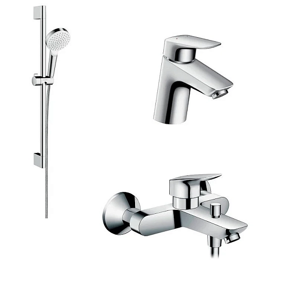 Душевой комплект Hansgrohe Logis, хром, c штангой