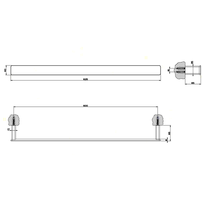 Полотенцедержатель 60 см Gessi iSpa 41703#031, хром