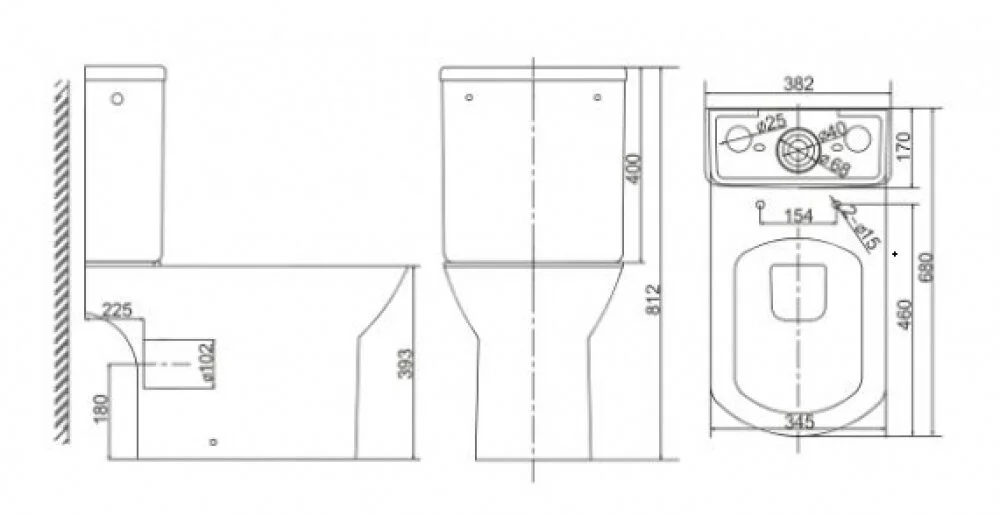 Напольный безободковый унитаз-компакт Sole Quadro QUADRO12SC1B с функцией биде, крышка микролифт, белый