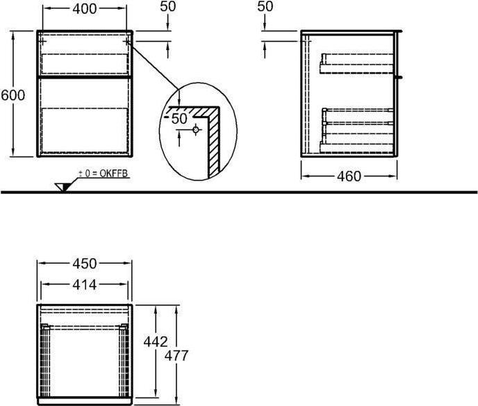 Шкаф боковой 45 см Geberit iCon 841047000, светлый дуб