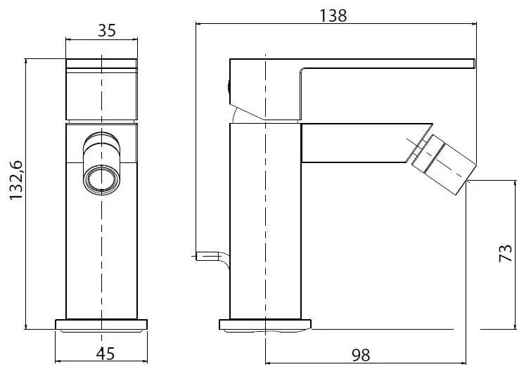 Смеситель для биде M&Z Lauren LRN00301 хром