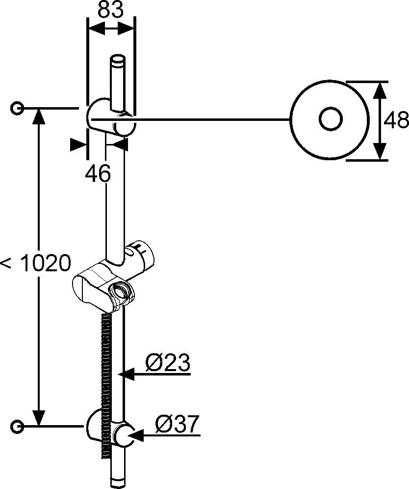 Душевая штанга Kludi A-QA 6209505-00, хром