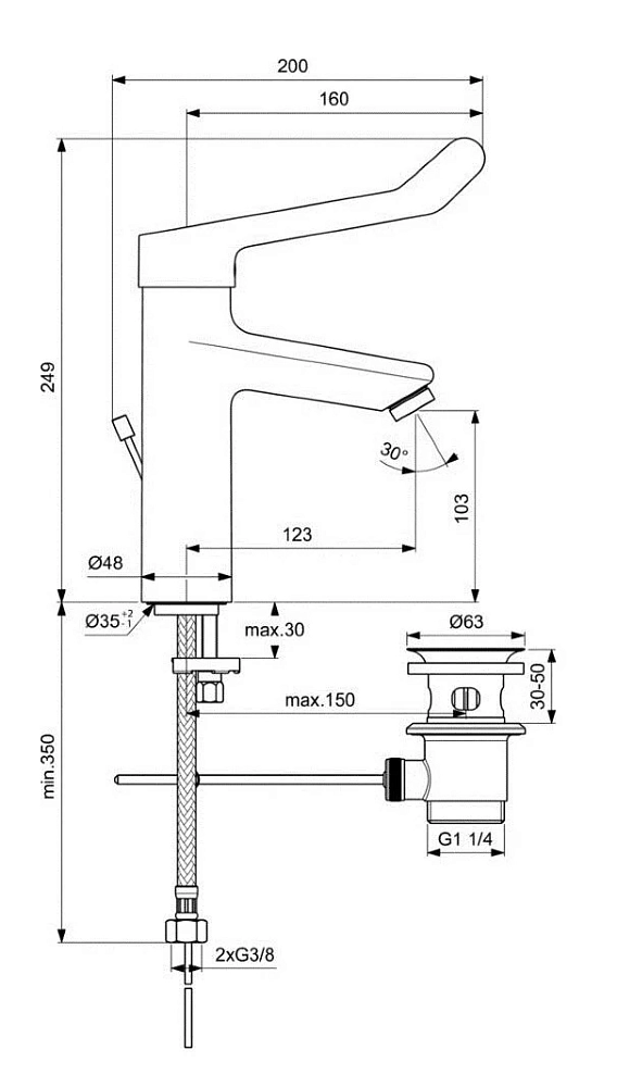 Смеситель для раковины Ideal Standard Ceraplus BC105AA хром