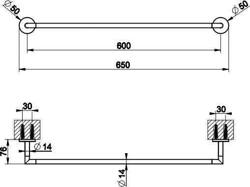 Полотенцедержатель 60 см Gessi Anello 63803#031, хром