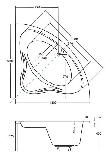 Акриловая ванна Besco Mia WAM-130-NS белый