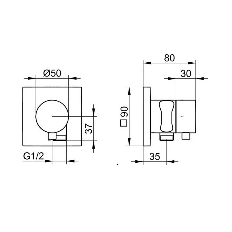 Вентиль  Keuco Ixmo 59557371202 черный