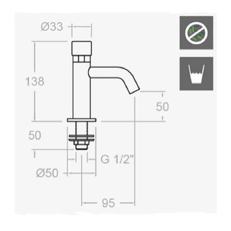 Кран для раковины Ramon Soler Solestop 7280 хром