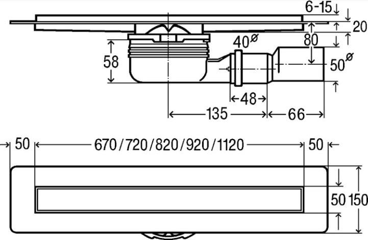 Душевой лоток Viega Advantix Basic Set 753207 с решёткой под плитку ER13