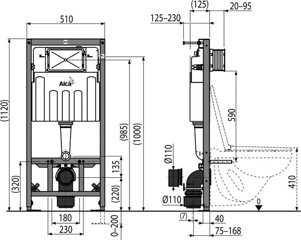 Инсталляция AlcaPlast AM101/1120W для деревянных домов