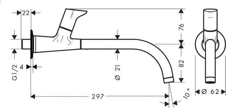 Кран холодной воды для раковины Hansgrohe Focus 31131000, хром