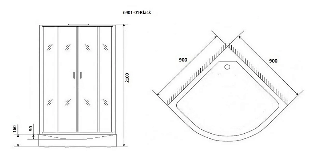 Душевая кабина Niagara Premium NG-6901-01BLACK