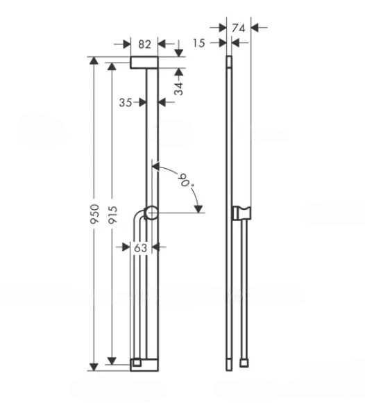 Душевая штанга Hansgrohe Unica 24405670 черный матовый