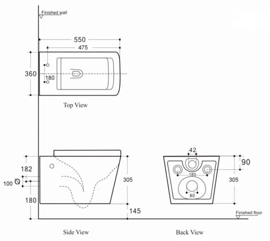 Подвесной безободковый унитаз Aquanet Tavr 287011-W BW Rimless, крышка микролифт, Slimseat, черный матовый