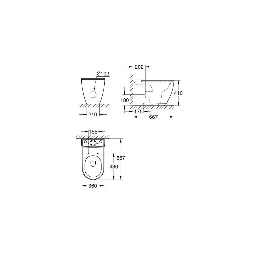 Чаша для унитаза-компакт Grohe Essence 3957200H белый